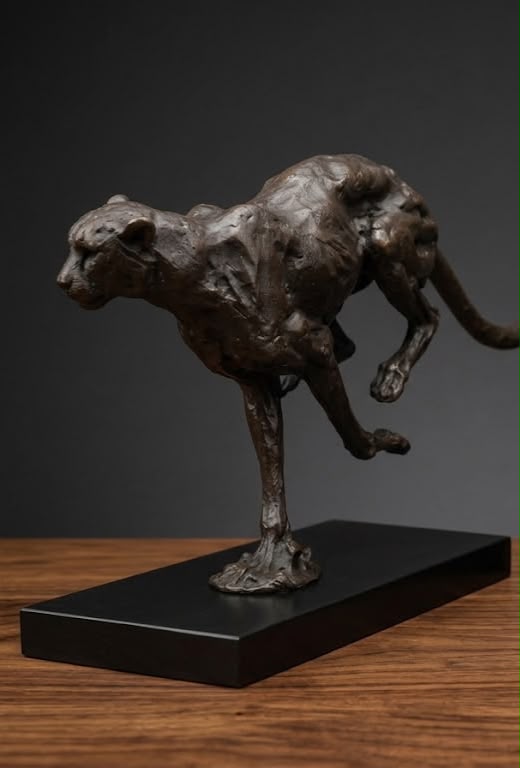Bronze Decorative Sculpture of running dog.